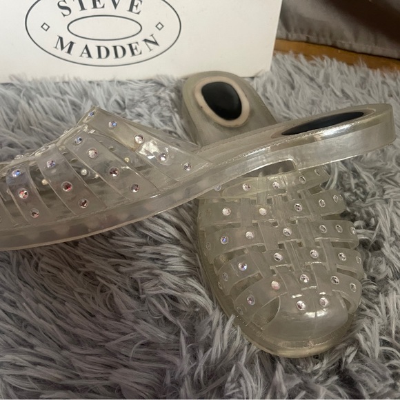 Steve Madden Gelato/Jelly Clear Paris Beach Sandals -sz 9 - Picture 2 of 4